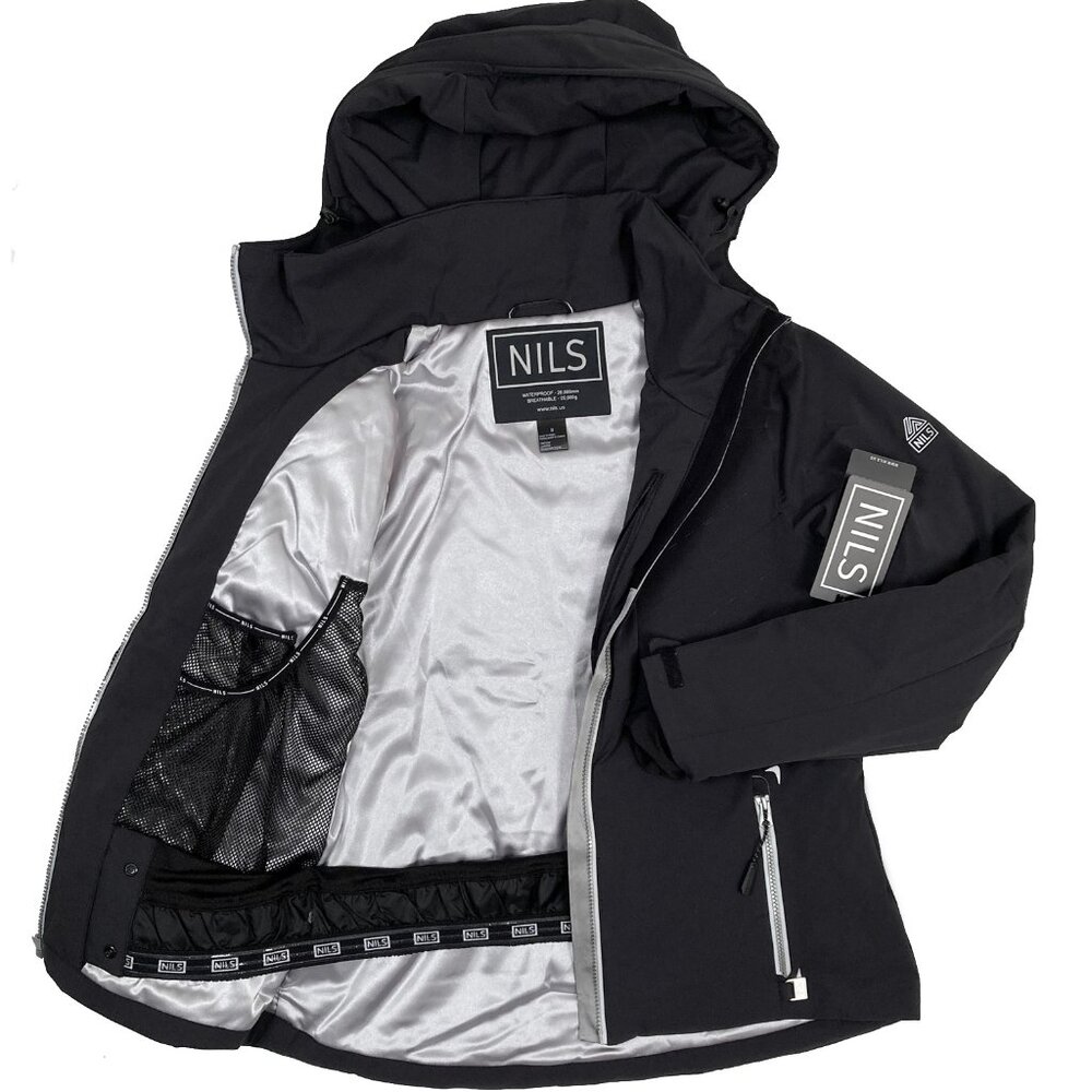 NEW $480 Nils Gillian Ski Jacket Parka! 8 Black or White Waterproof Thermolite